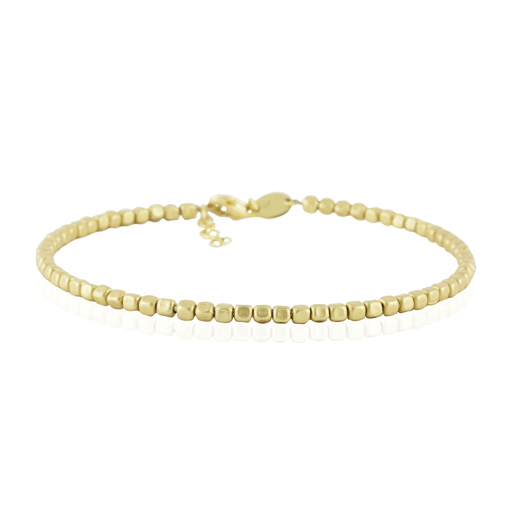 Твърда мъжка гривна жълто злато Unique