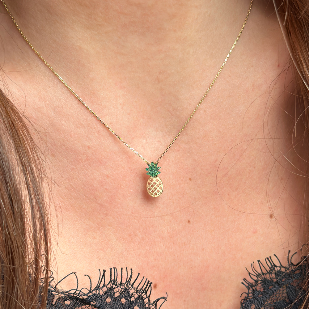 Златно нежно колие с Ананас
