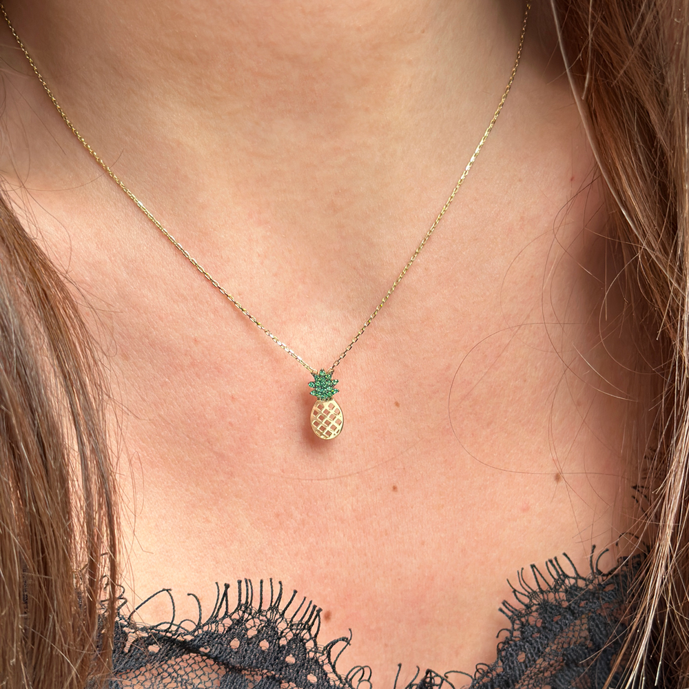 Златно нежно колие с Ананас