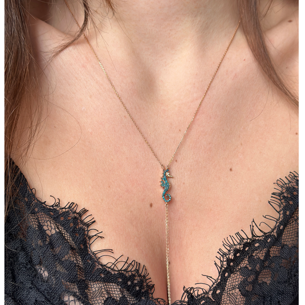 Чокър розово злато с морско конче