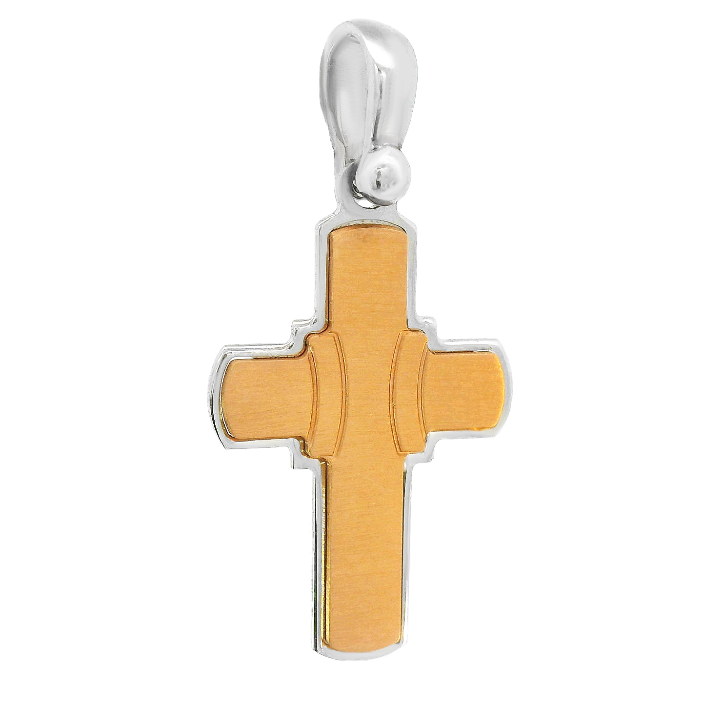 Кръст розово и бяло злато Martines