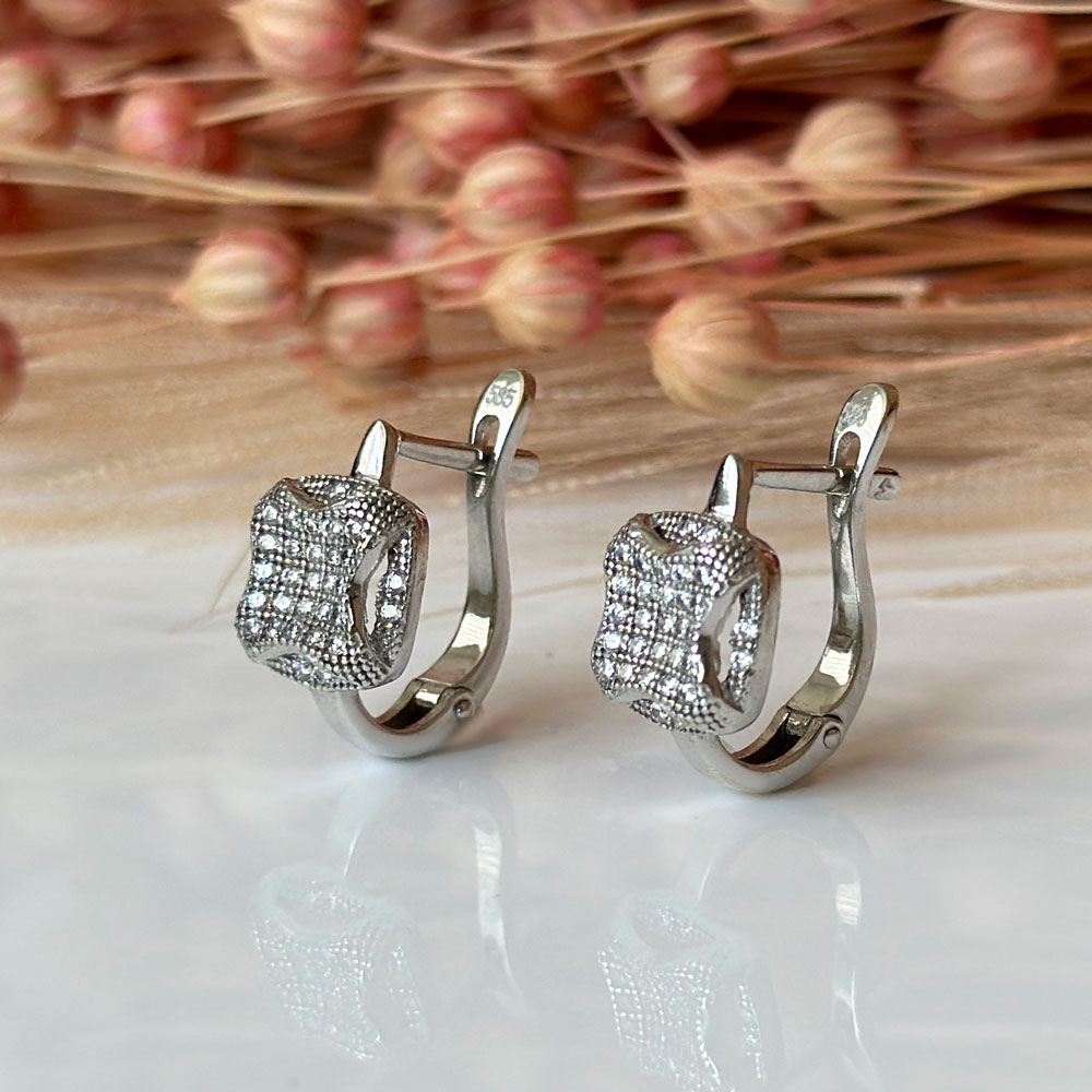 Обеци бяло злато  VANESSA