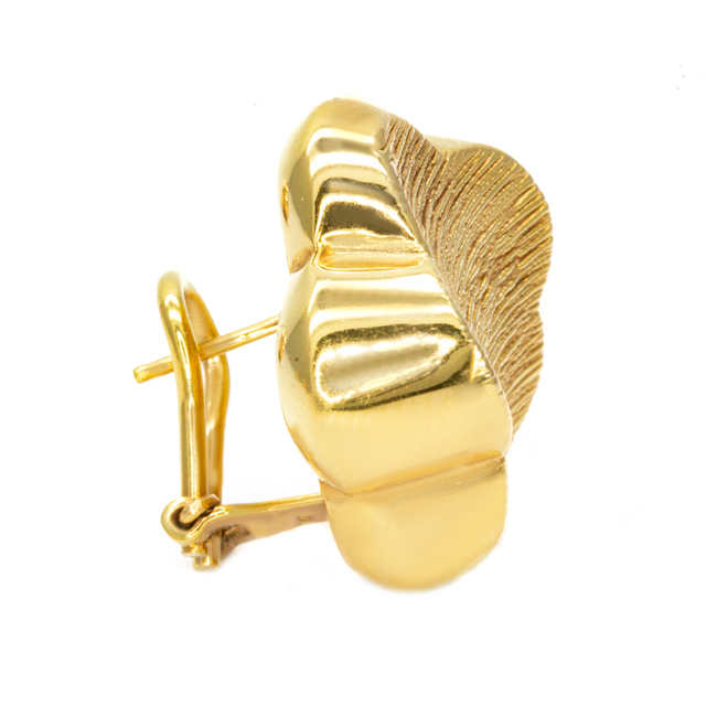 Златни обеци  без камъни цвете