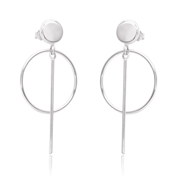 Висящи обеци от бяло злато на винт Denise