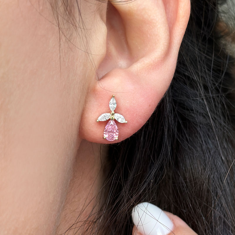 Дамски обеци от бяло злато  ANJELA