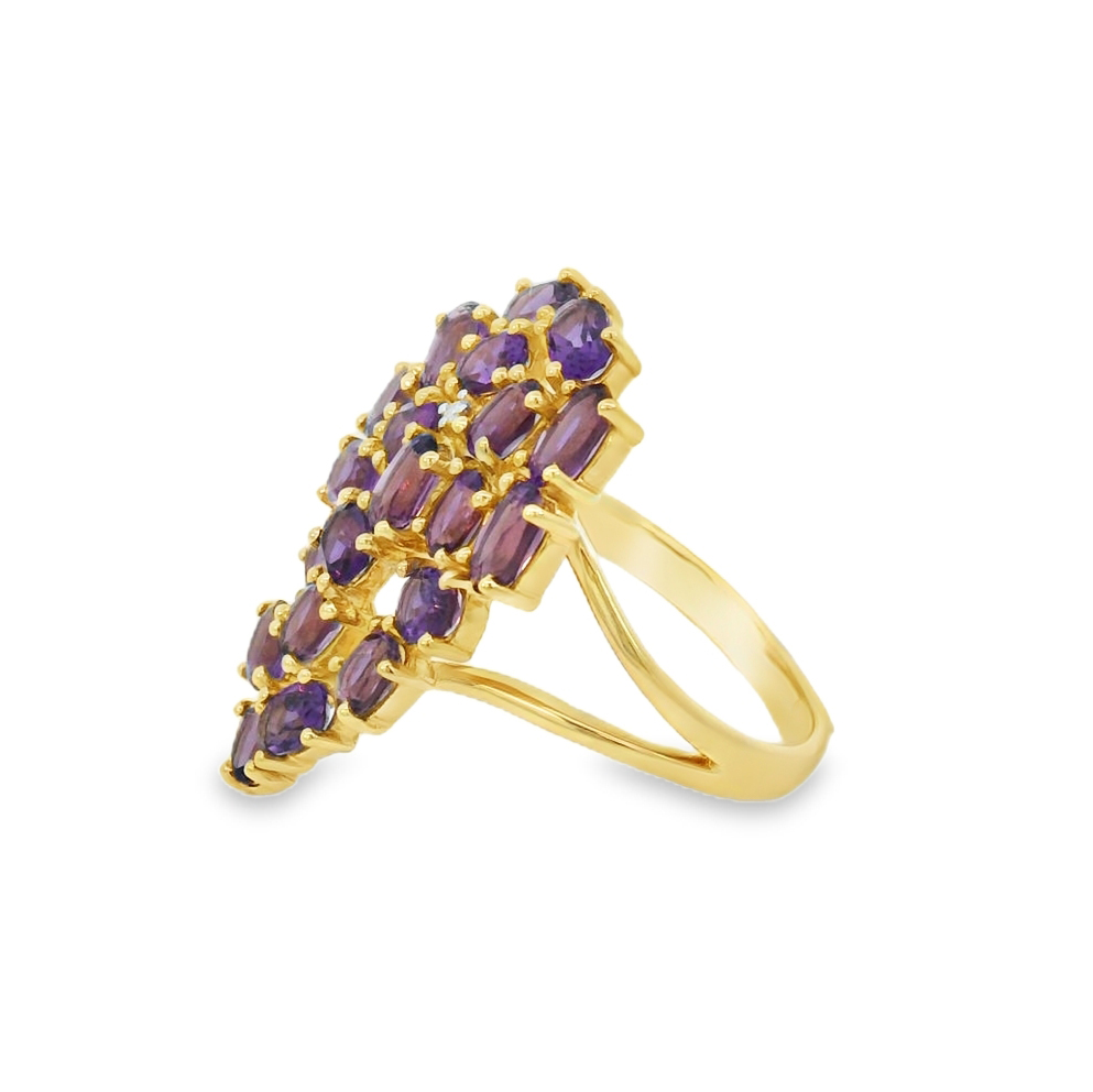 Пръстен с диамант и аметист