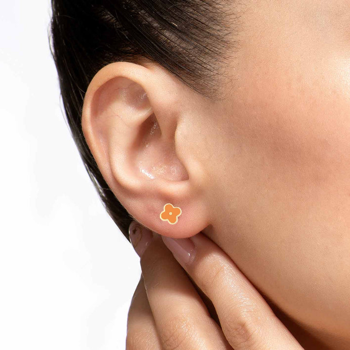 Златни обеци - детелини ORANGE CLOVER