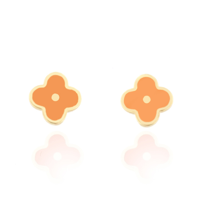 Златни обеци - детелини ORANGE CLOVER