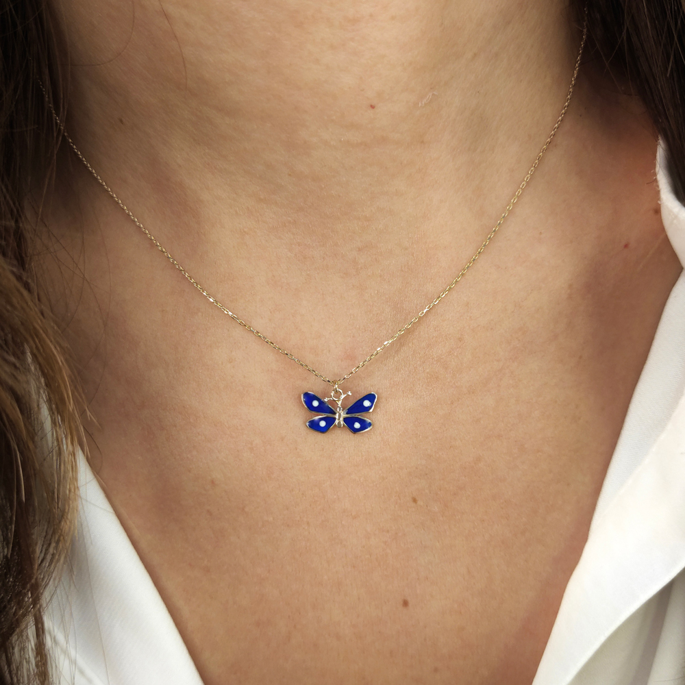 Колие жълто злато пеперуда NAVI