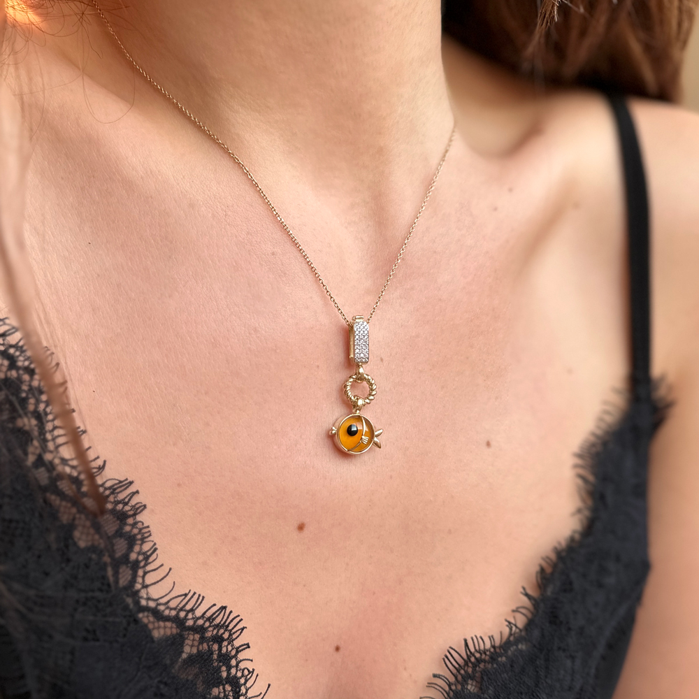 Висулка от жълто злато Orange Aveline