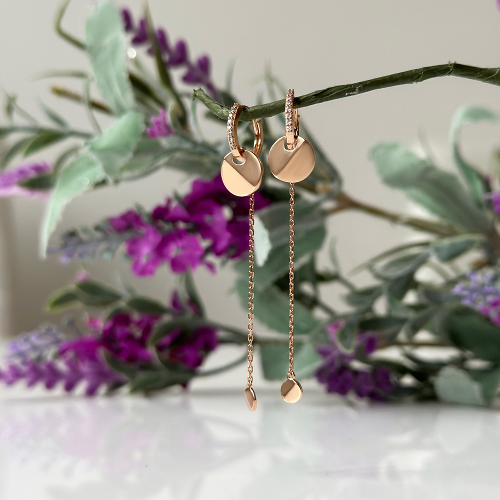 Розово ЗЛАТО ВИСЯЩИ ОБЕЦИ STEPHANIE