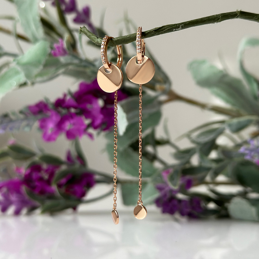 Розово ЗЛАТО ВИСЯЩИ ОБЕЦИ STEPHANIE