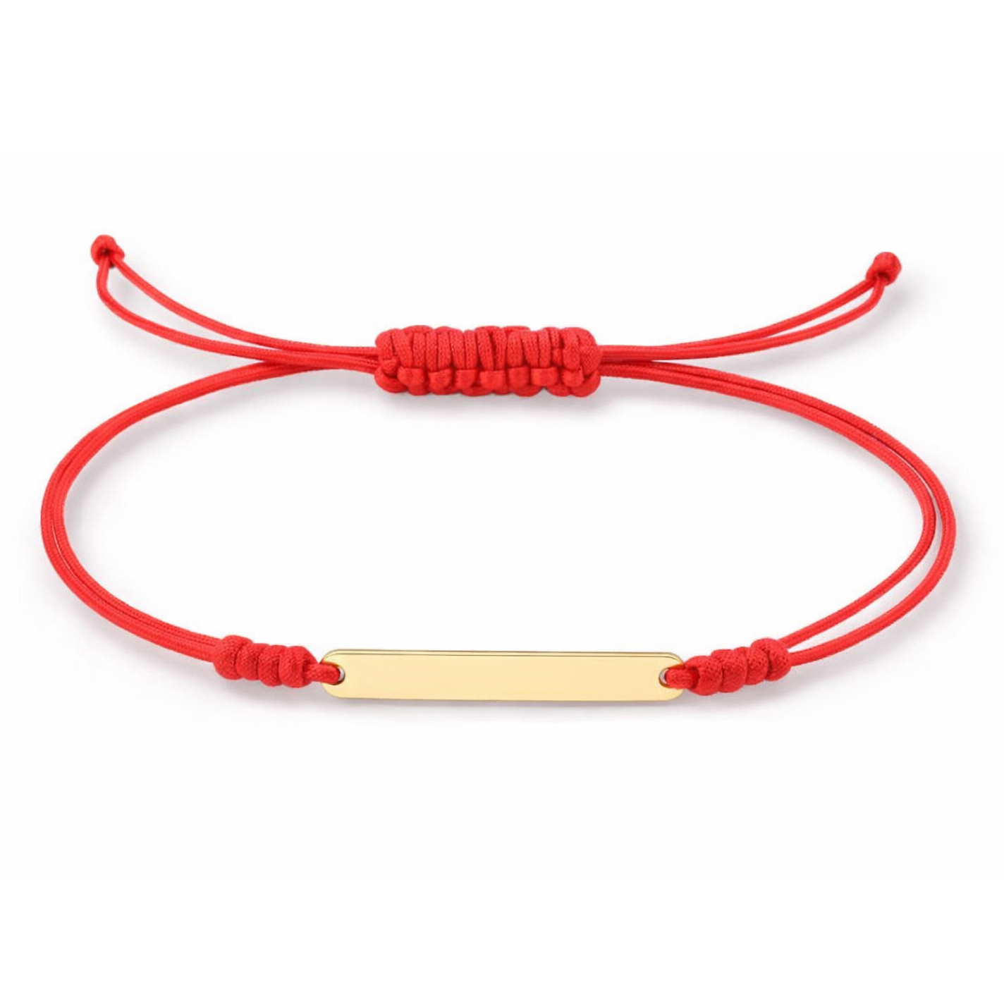 Червен конец със златна плочка