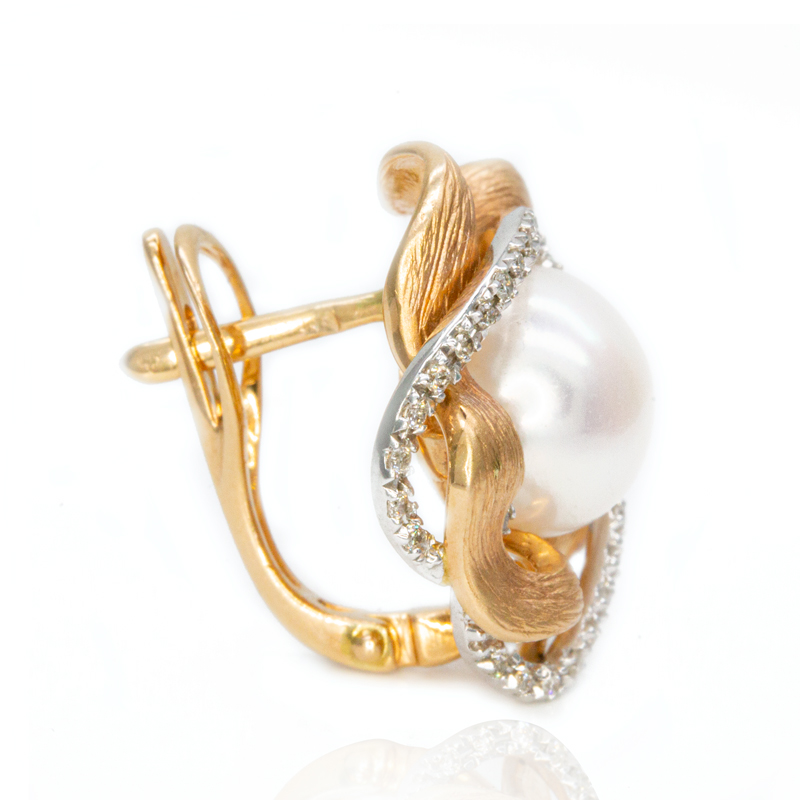 Диамантени обеци с перла KARINE