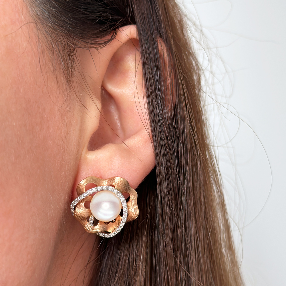 Диамантени обеци с перла KARINE