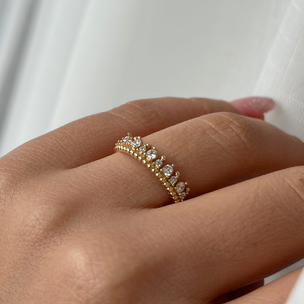 Пръстен Корона от жълто злато