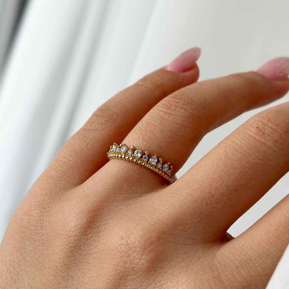 Пръстен Корона от жълто злато