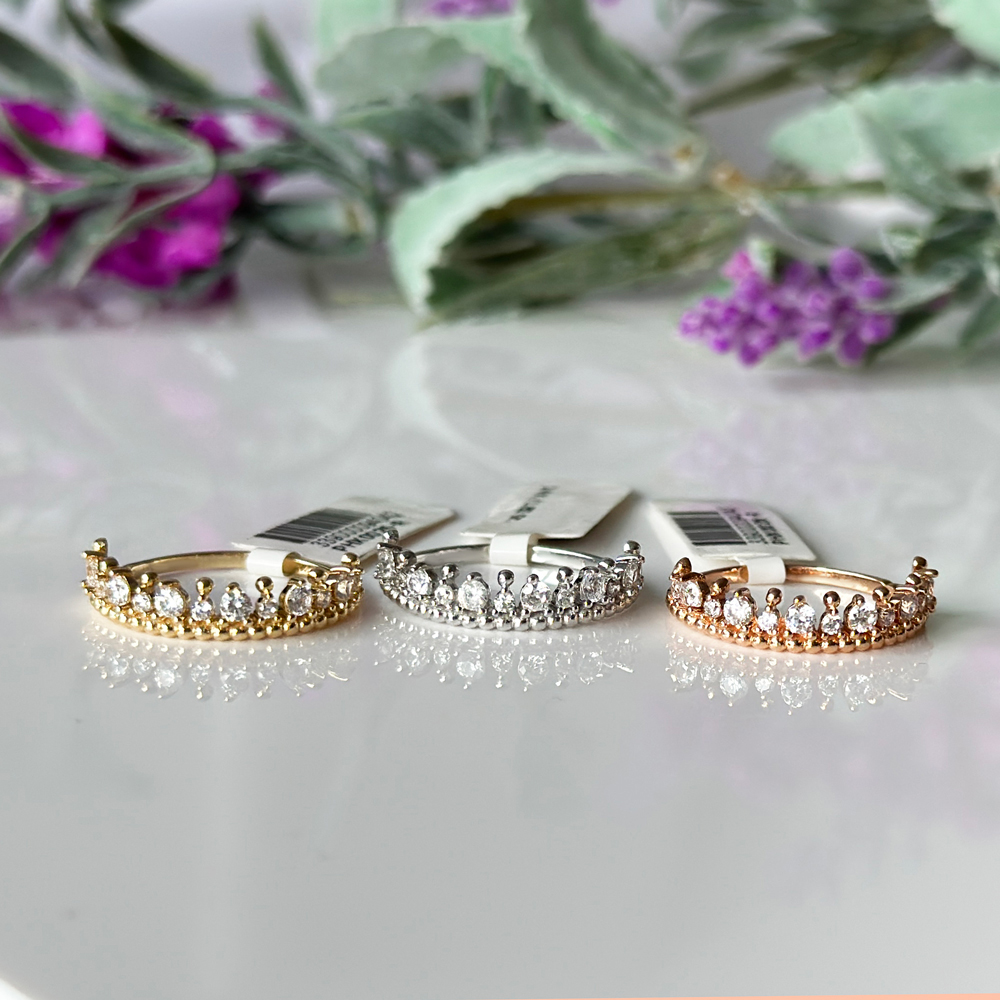 Пръстен Корона от бяло злато