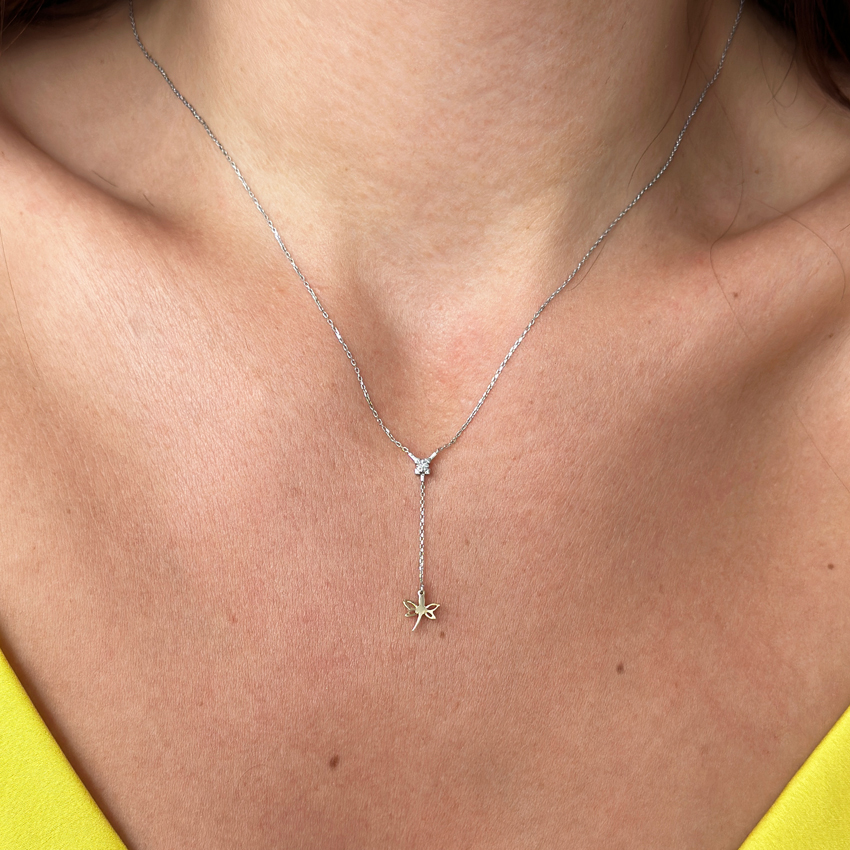 Колие от бяло злато тип чокър Seahorse