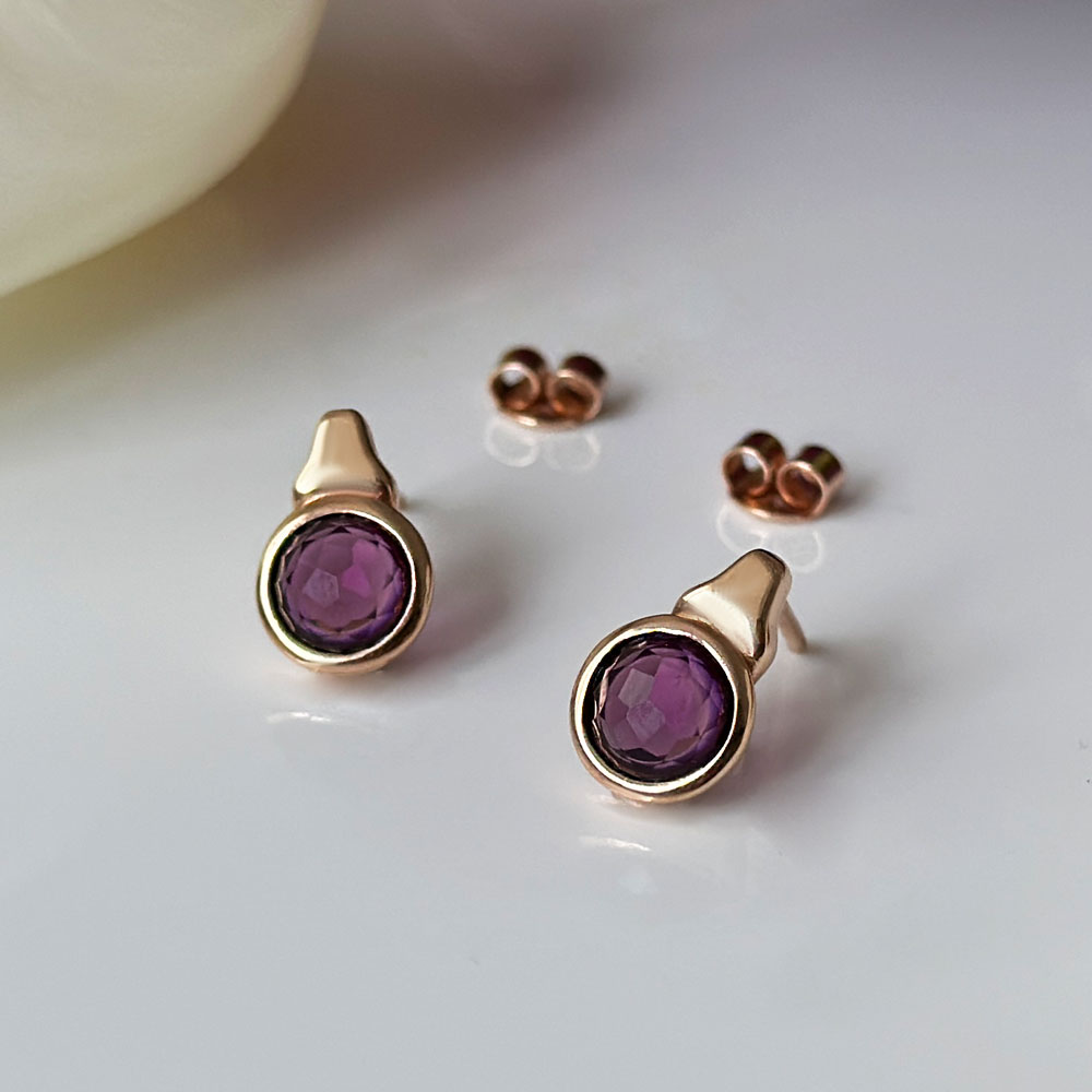 Обеци розово злато Garnet