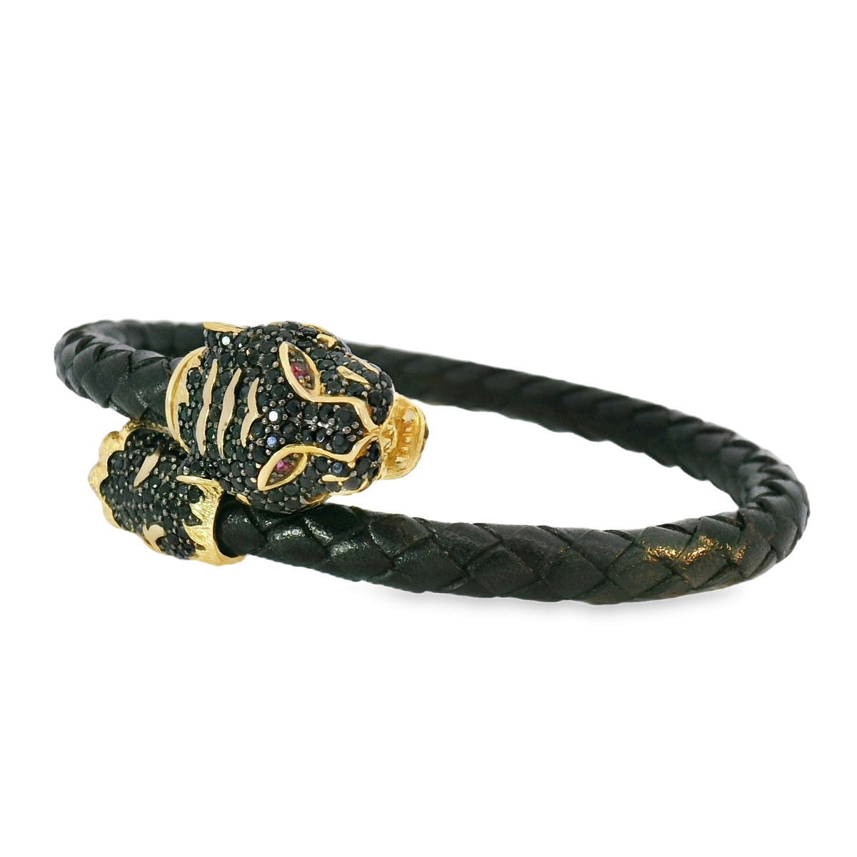 Кожена гривна с тигър