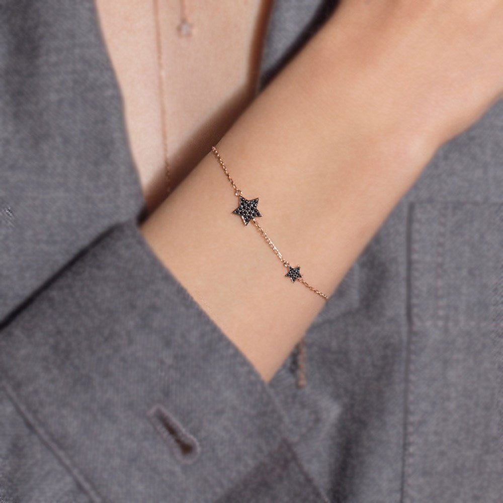 Бяло злато гривна STAR