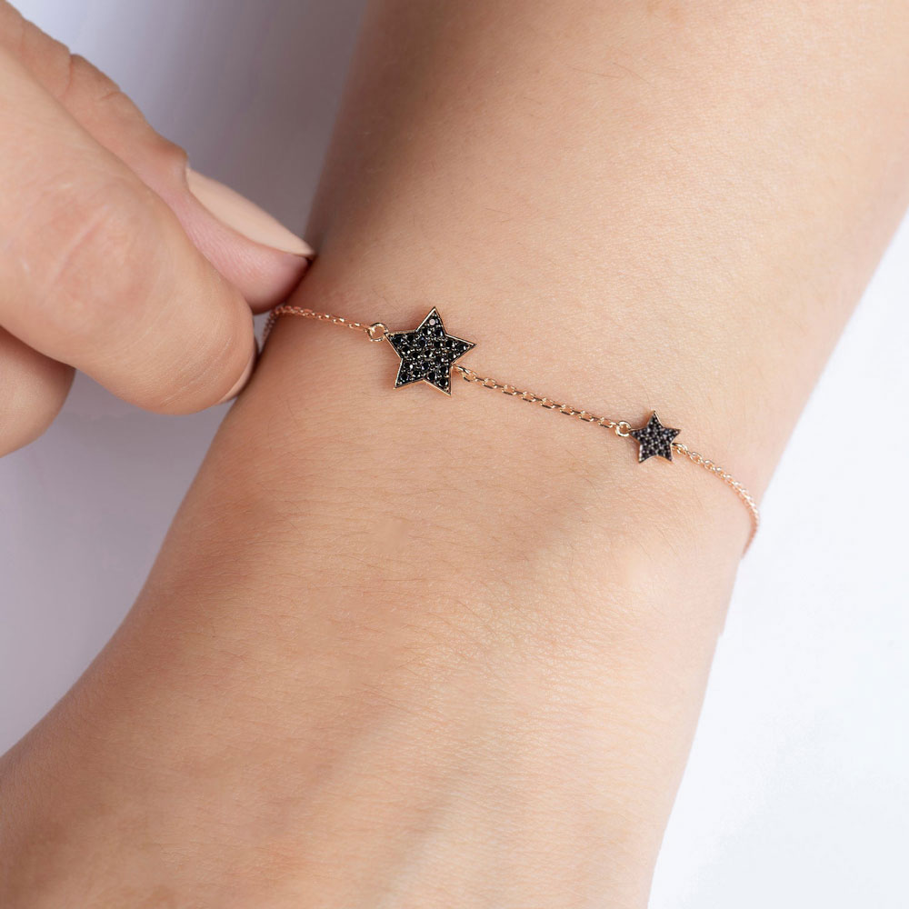 Бяло злато гривна GREEN STAR