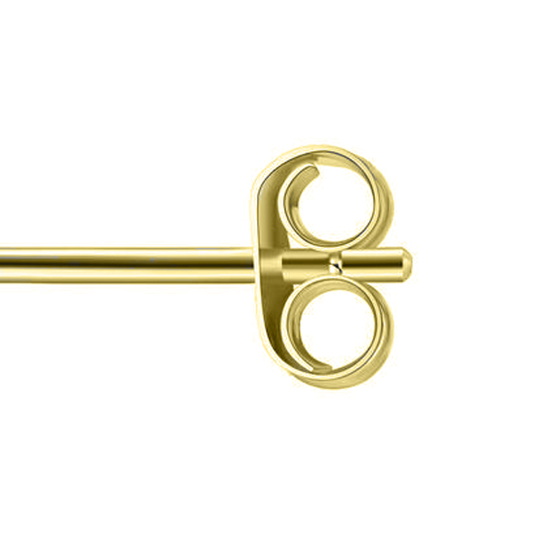 Жълто злато обеци Сърца на винт с камъни