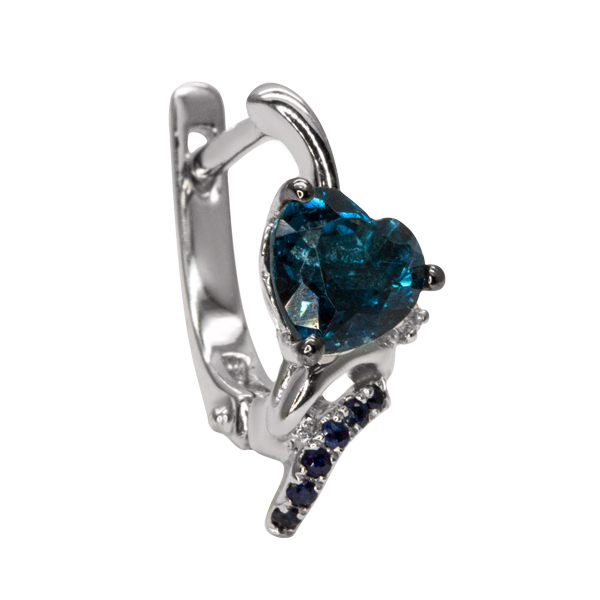 Елегантни обеци с Диаманти, Сапфир и Топаз