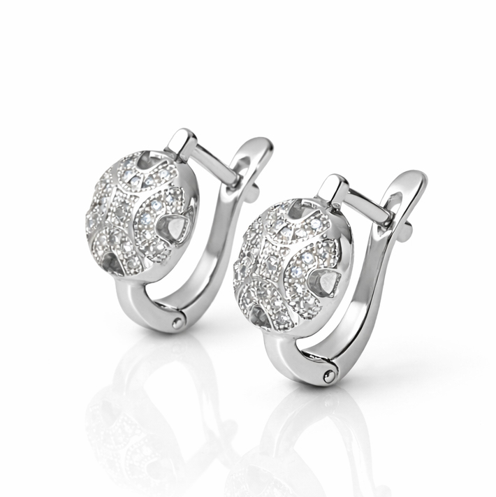 Обеци бяло злато Barbara