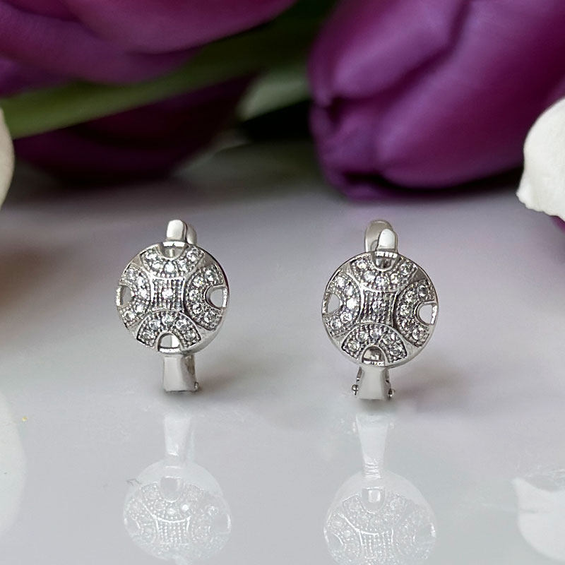 Обеци бяло злато Barbara