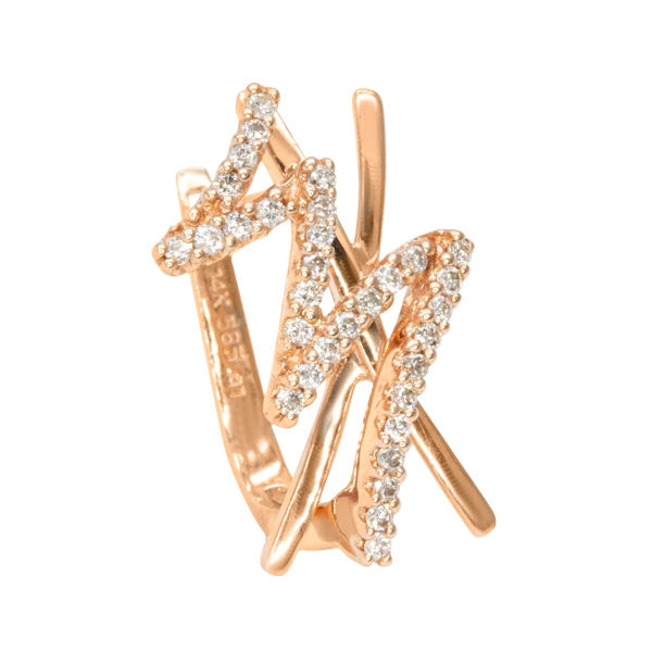 Диамантени обеци от розово злато Bony