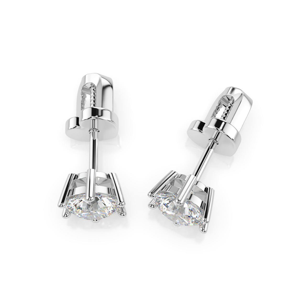 Диамантени обеци с един диамант