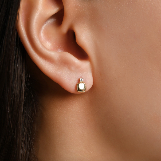 Обици розово злато на винт LIZA