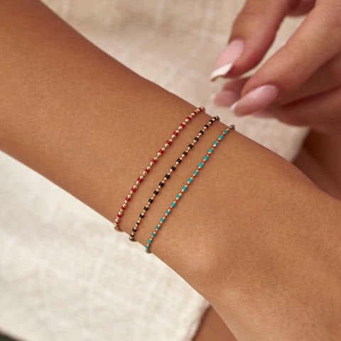 НЕЖНА ДАМСКА ГРИВНА ОТ ЖЪЛТО ЗЛАТО С ТЮРКОАЗЕНО ЗЕЛЕНО