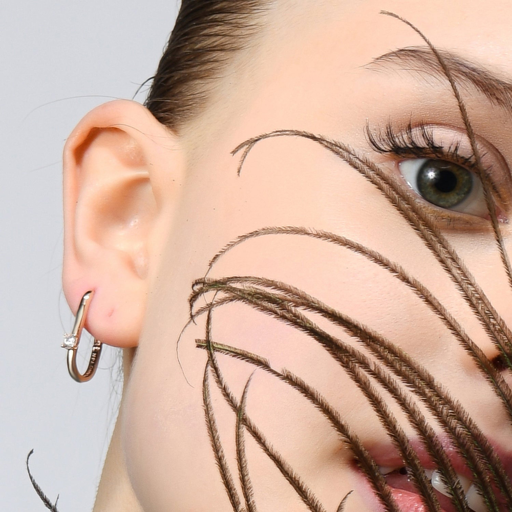 Обеци халки жълто злато Joana