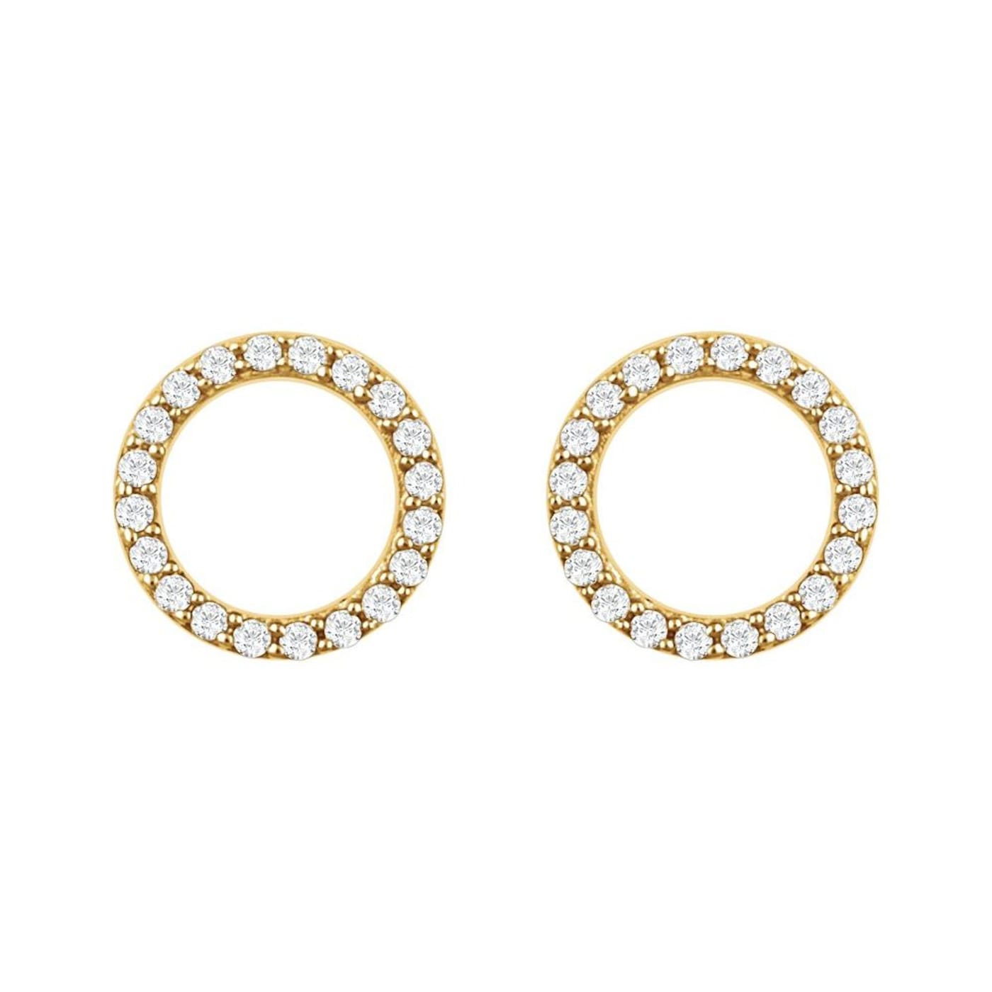 Обеци на винт жълто злато circle