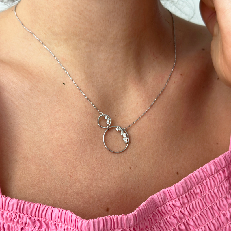 Розово злато нежно колие с циркон ALYS