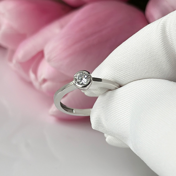 Годежен пръстен бяло злато ALIS