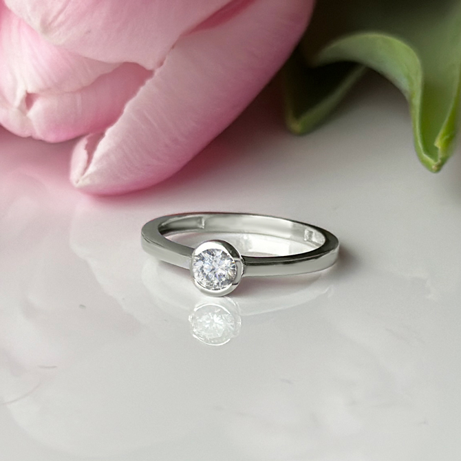 Годежен пръстен бяло злато ALIS