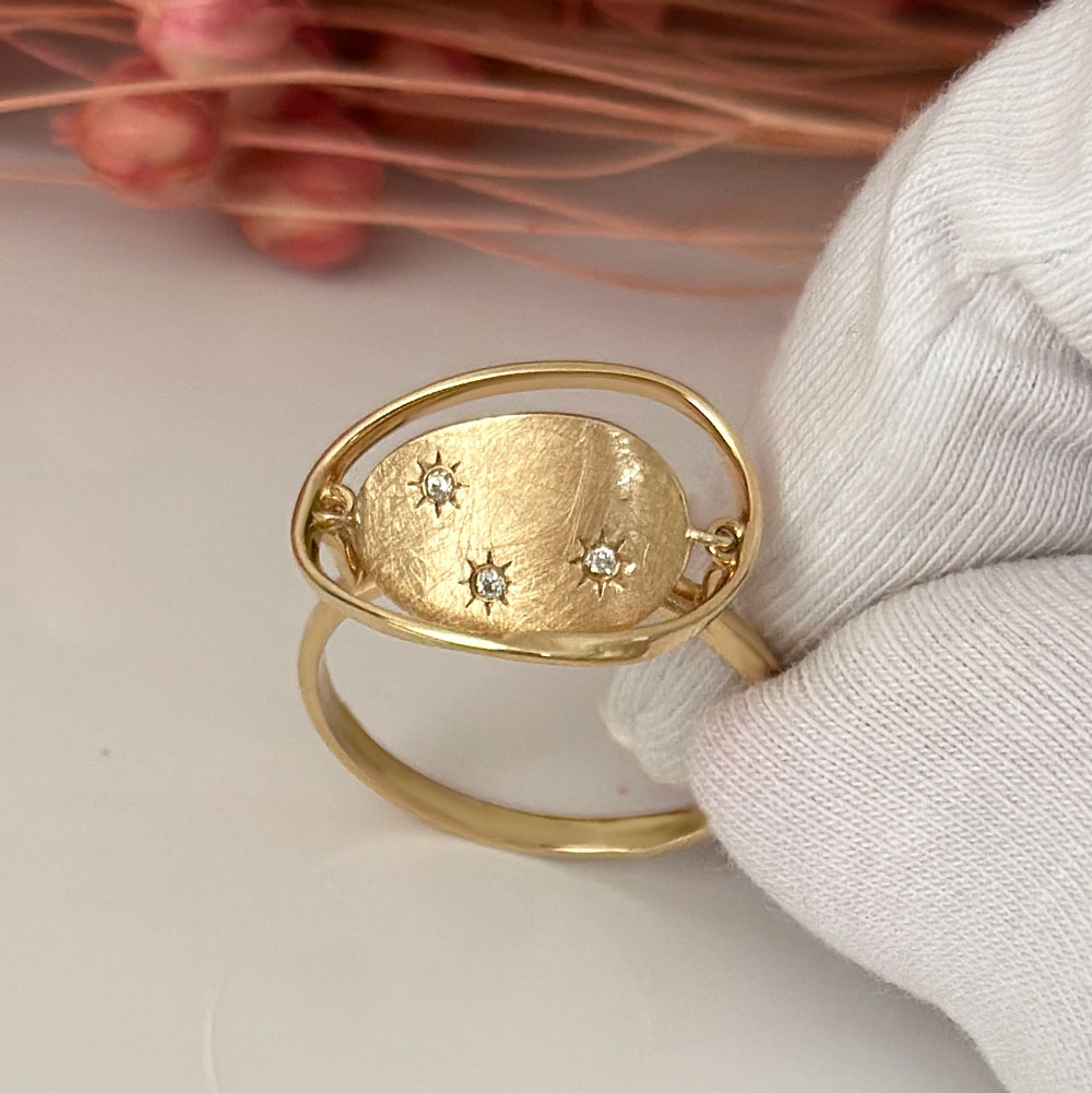 Жълто злато пръстен Nancy