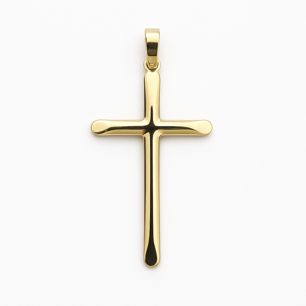 Изчистен златен кръст жълто злато Cross of Peace