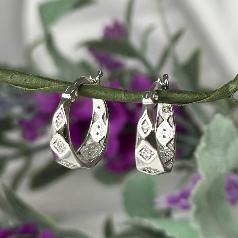 Обеци халки  бяло злато Anastasiya