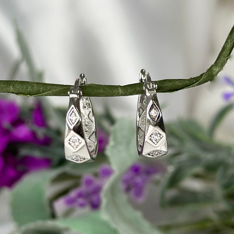 Обеци халки  бяло злато Anastasiya