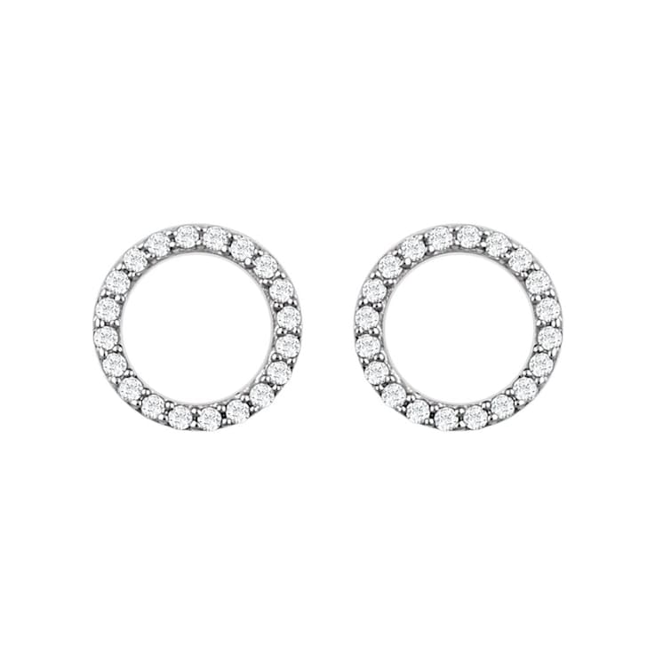 Обици на винт бяло злато circle