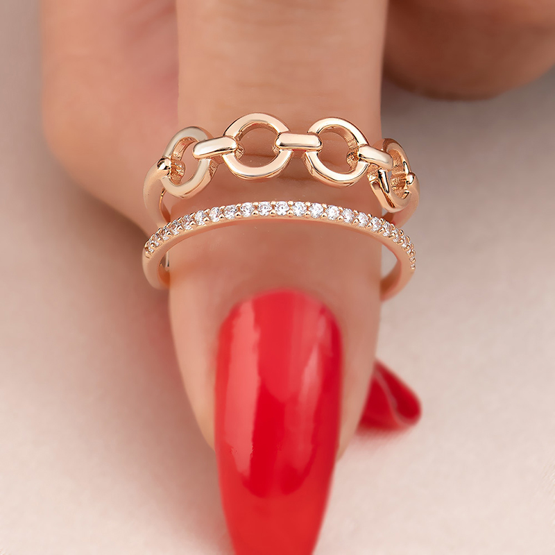 Златен пръстен розово злато FERETI