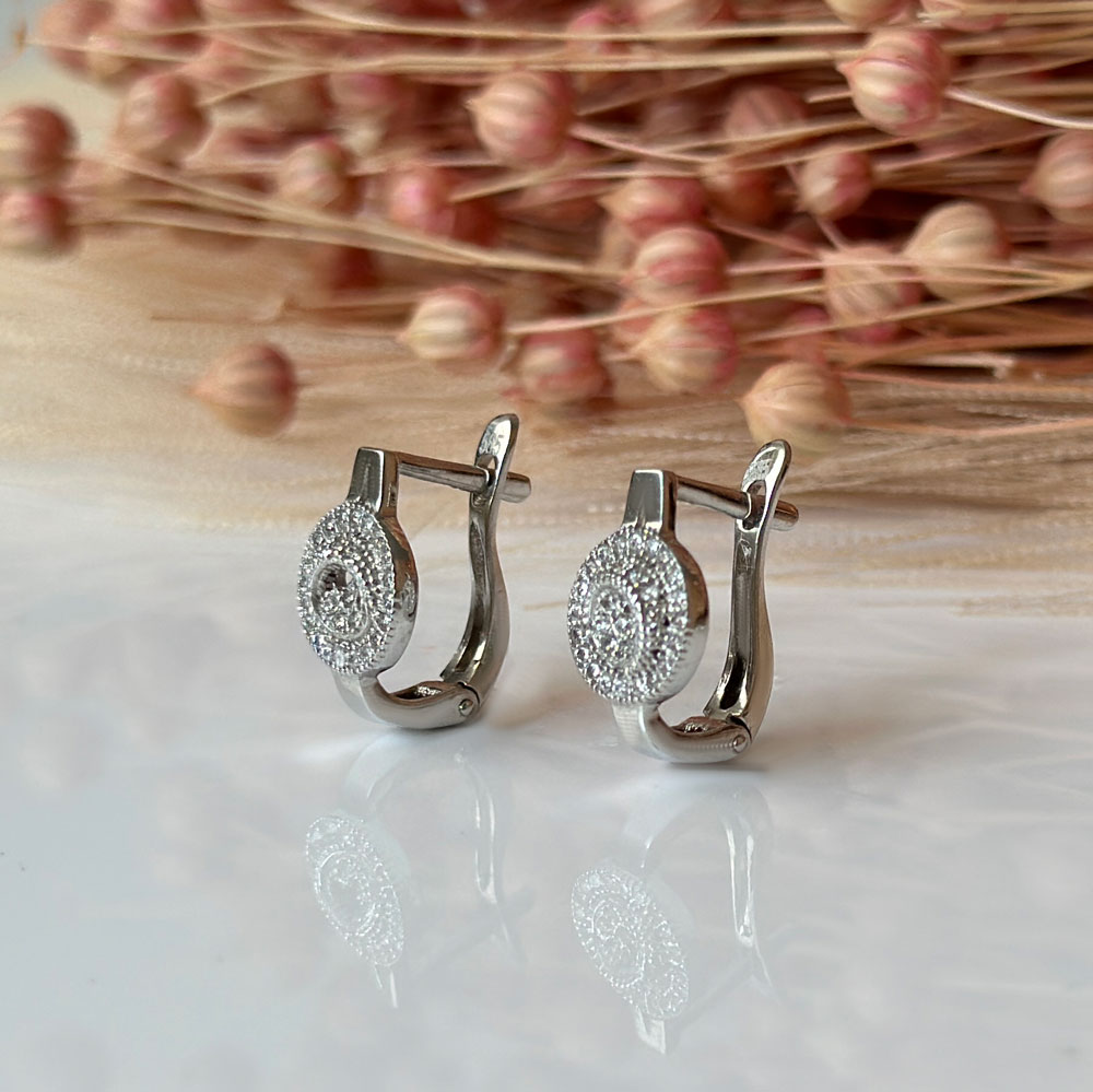 Бяло злато обеци MERY