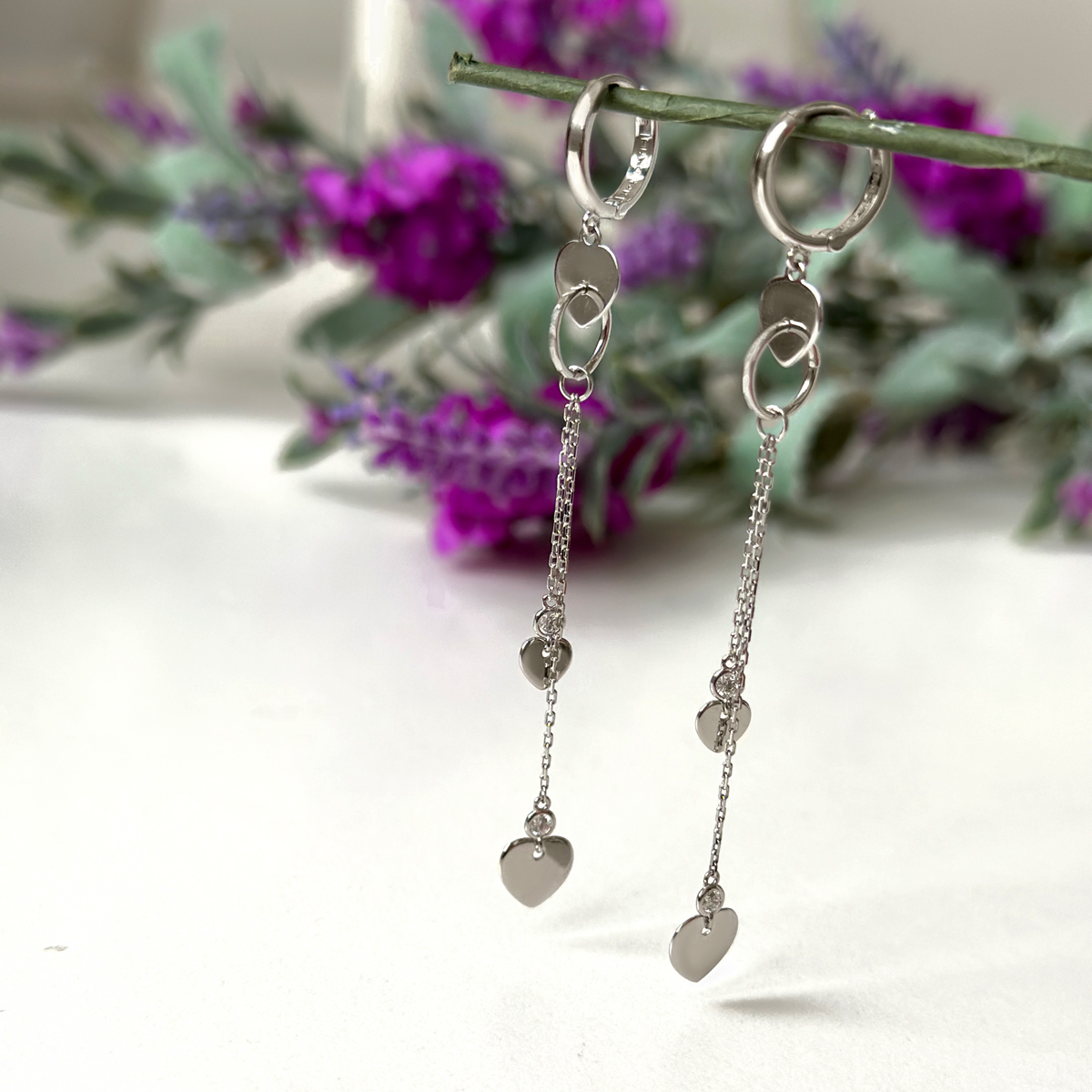 Бяло злато обеци Jessy