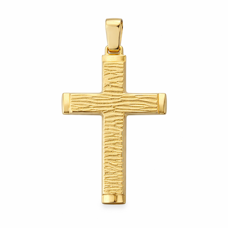 Златен кръст от жълто злато Timber Cross