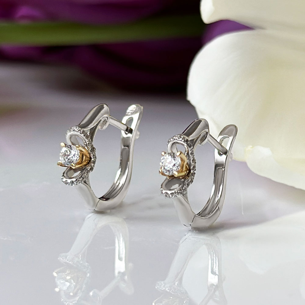 Обеци бяло злато EMYLLY